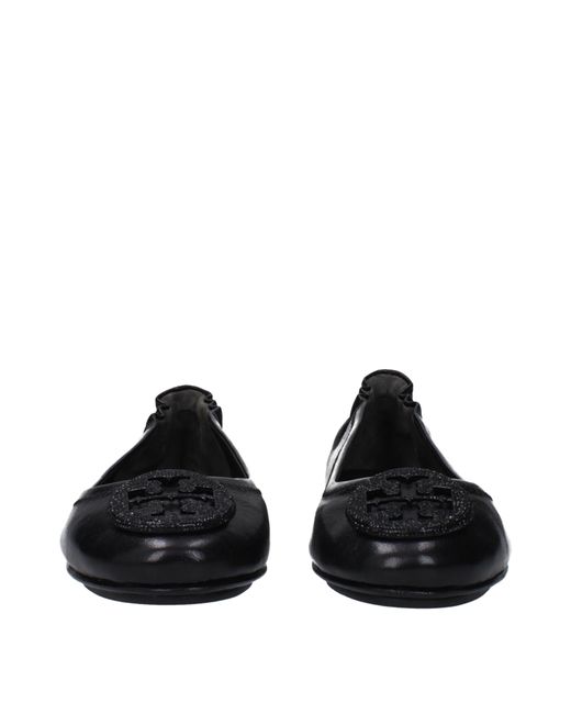 Tory Burch Black Minnie Travel Ballerina Leather
