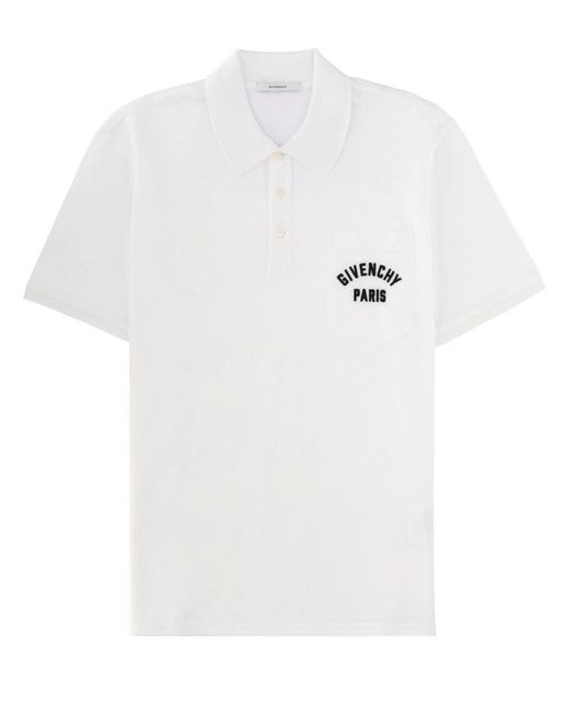 Givenchy White Polo With Logo for men