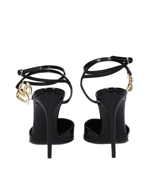 Dolce & Gabbana Black Sandalen Frauen schwarz malen