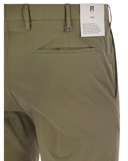 Dieci Pantalones de algodón elásticos PT Torino de hombre de color Green