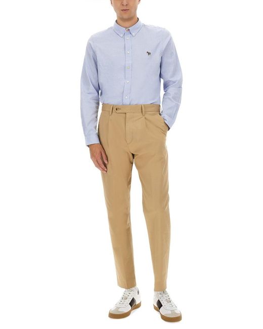 Paul Smith Blue Tailored Fit Shirt With Classic Collar for men