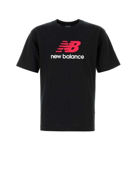 New Balance Black Athletics Logo T-Shirt for men