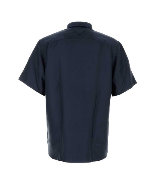Prada Blue Satin Shirt for men