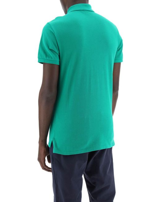 Polo Ralph Lauren Pique Cotton Polo Shirt in het Green voor heren