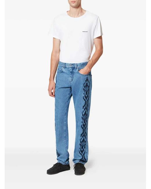 Isabel Marant White Lewys Jeans With Embroidery