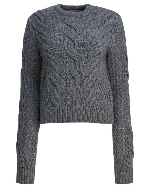Jersey De Punto De Ochos Max Mara de color Gray