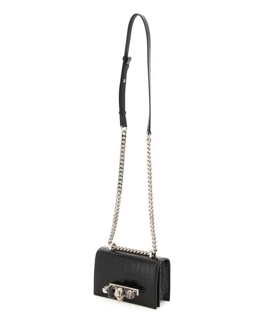 Alexander McQueen Jeweled Satchel Mini -tasche in het Black