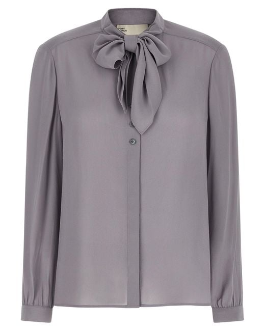 Tory Burch 'georgette Bow'-blouse in het Gray