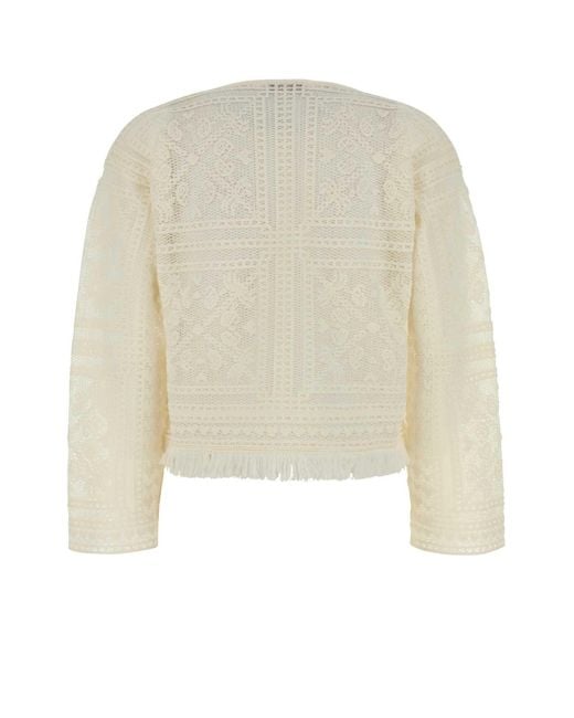 Alanui Natural Crochet Kiss By The Book Sweater
