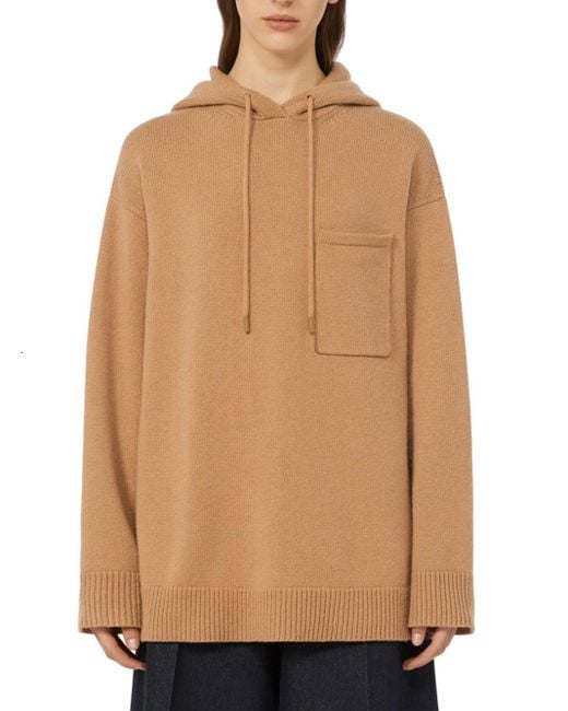 Max Mara Natural Wool And Cashmere Hoodie