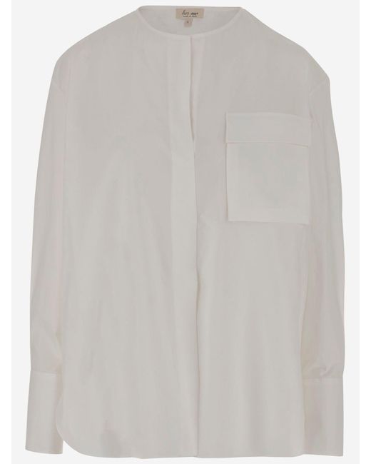 HER SHIRT HER DRESS White Cotton Long Sleeve Shirt