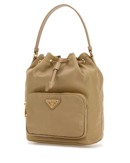 Prada Natural Re-Nylon Duet Bucket Bag
