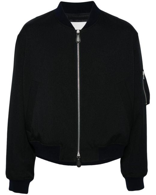 Jil Sander Black Padded Bomber Jacket for men