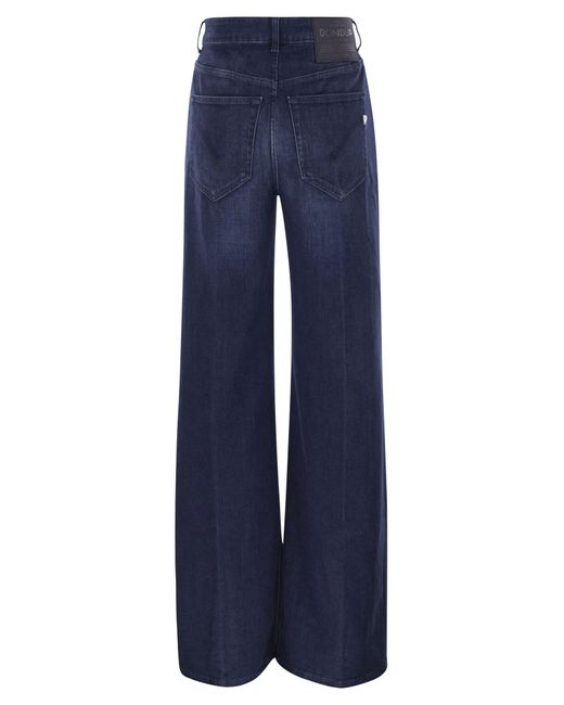 Dondup Blue Beatrix Five Pocket Wide Leg Jeans