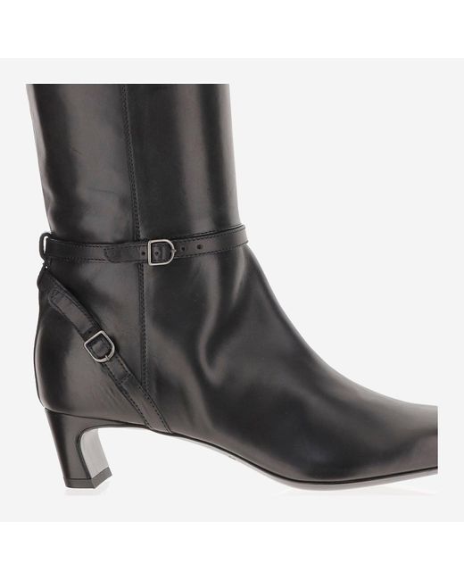 Sartore Black Lederstiefel mit Schnallendetails
