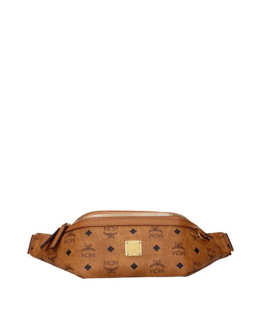 MCM Brown Cognac Fabric Backpacks And Messenger Bags
