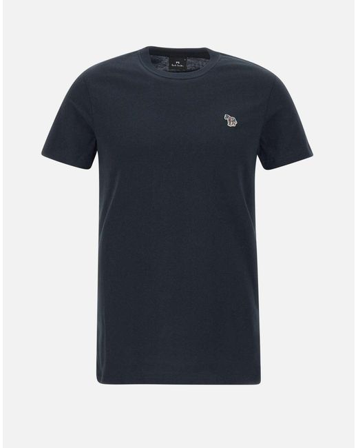 Maglietta Di Cotone Organico Blu Di Zebra di Paul Smith in Blue da Uomo