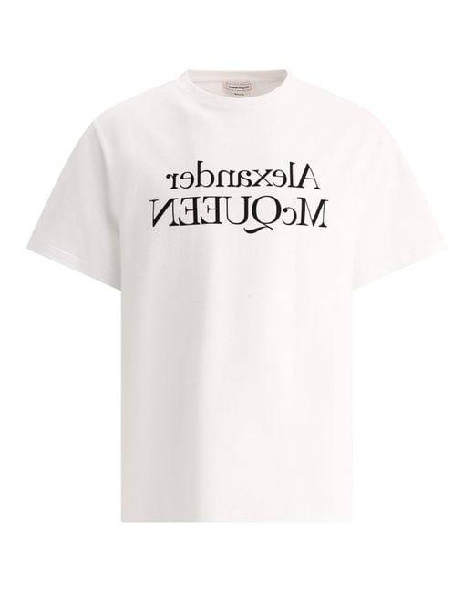Alexander McQueen Alexander MC Queen reflektierte Logo T -Shirt in White für Herren