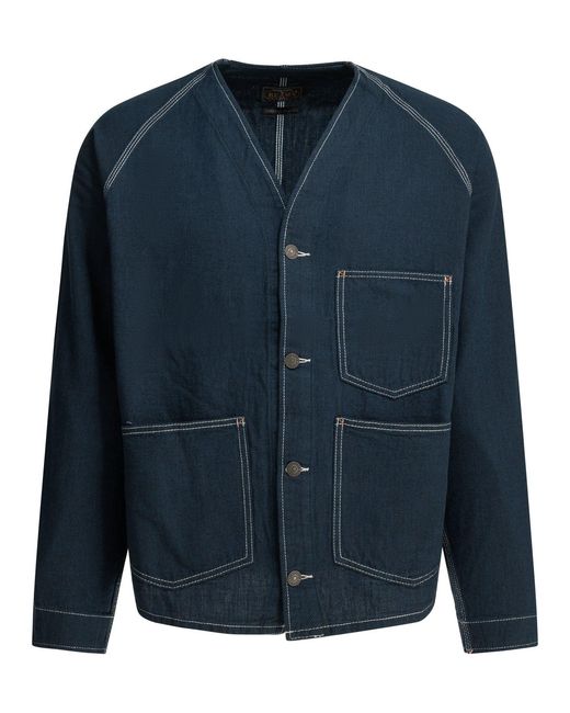 Beams Plus Spijkerjack "engineer". in het Blue