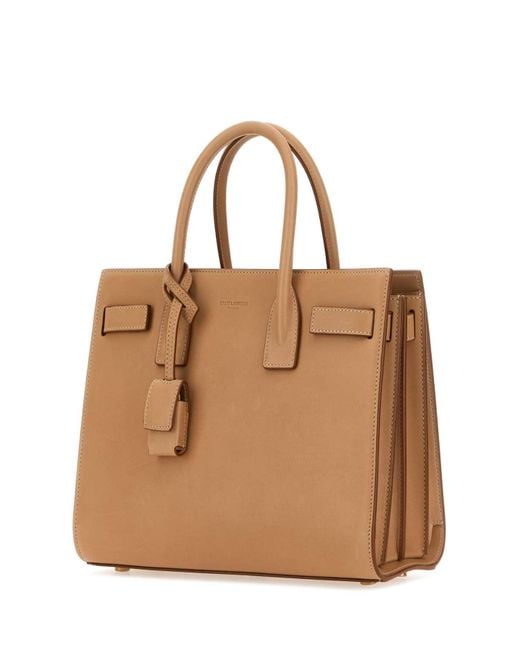 Saint Laurent Brown Camel Leather Baby Sac De Jour Handbag
