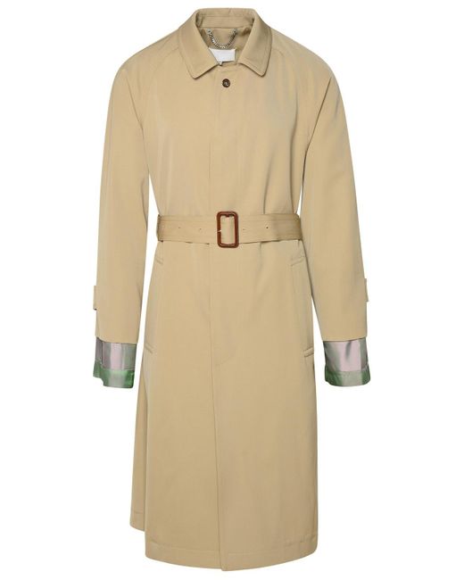 Beige Virgin Wool Coat di Maison Margiela in Natural