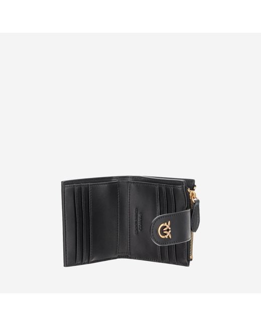 Pinko Black Leather Wallet With Logo