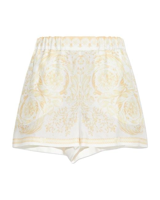 Versace Zijden Shorts in het Natural