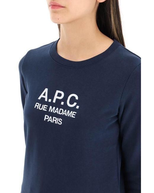 Sudadera Tina de APC con logotipo bordado A.P.C. de color Blue