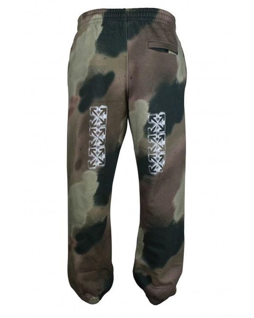 Off-White c/o Virgil Abloh Green Signature Logo Cotton Camouflage Joggers