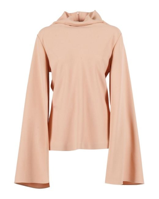Alberta Ferretti Pink Long-Sleeved Button-Down Shirt With Classic Collar And Subtle Sheen