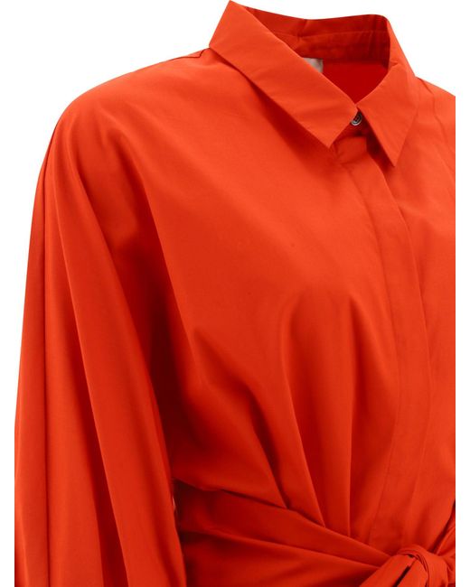 Max Mara "tabata" Poplin Shirt Dress in het Red