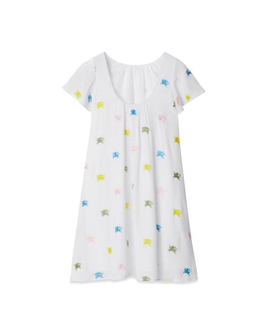 Burberry White Chic Mini Dress For Girls