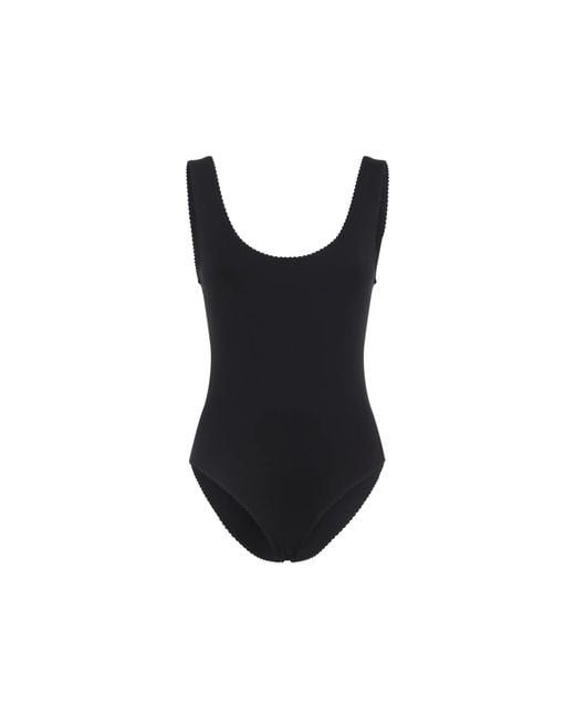 Phoebe Philo Black Scalloped One Piece