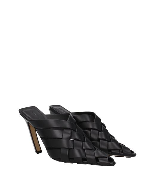 Bottega Veneta Black Sandali Donna Pelle Nero for men