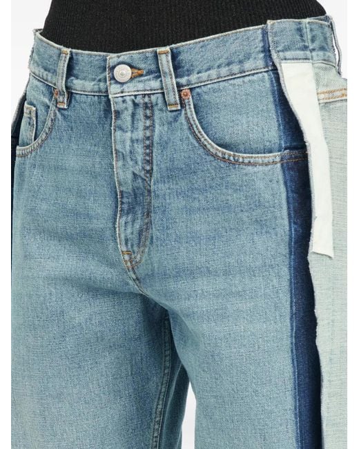 MM6 by Maison Margiela Jeans Met Vijf Zakken En Vlakken in het Blue