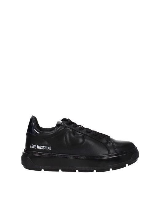 Love Moschino Women's Black Sneakers Donna Pelle Nero
