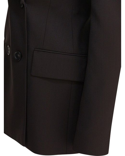 Max Mara Black Zweireihiger Wollblazer