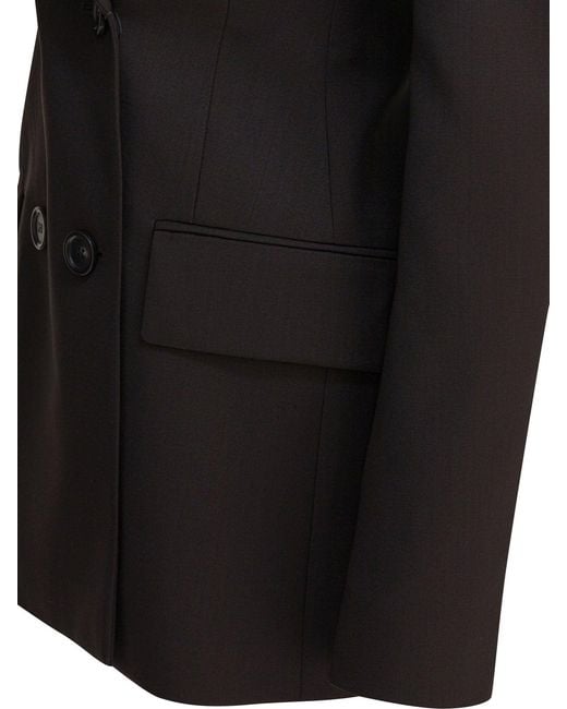 Max Mara Black Double-Breasted Wool Blazer Jackets And Coats