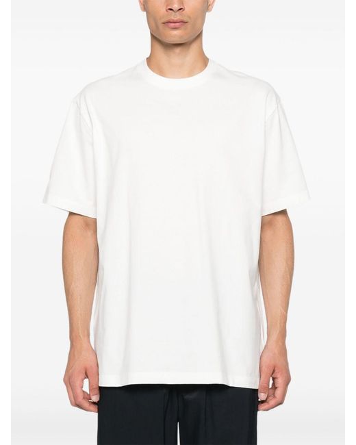 Y-3 White Logo Cotton T-Shirt for men