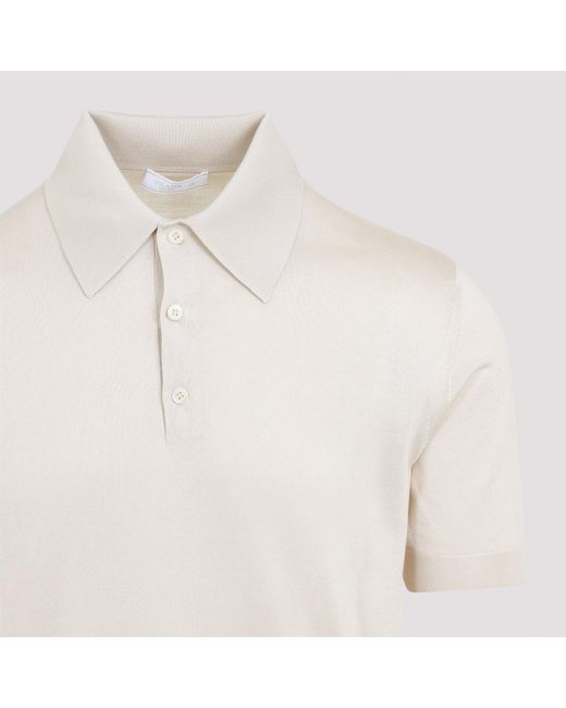 Prada White Sand Silk Polo Shirt