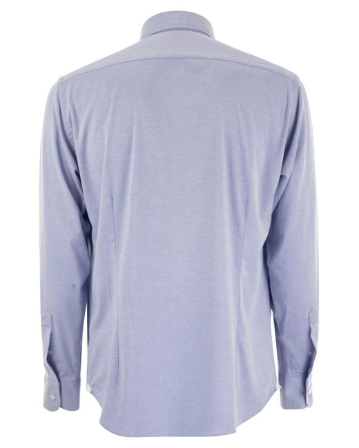 Fedeli Blue Giorgio Techno Jersey Shirt for men