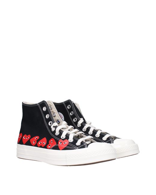 Comme des Garçons Black Sneakers Converse Uomo Tessuto Nero/Rosso for men