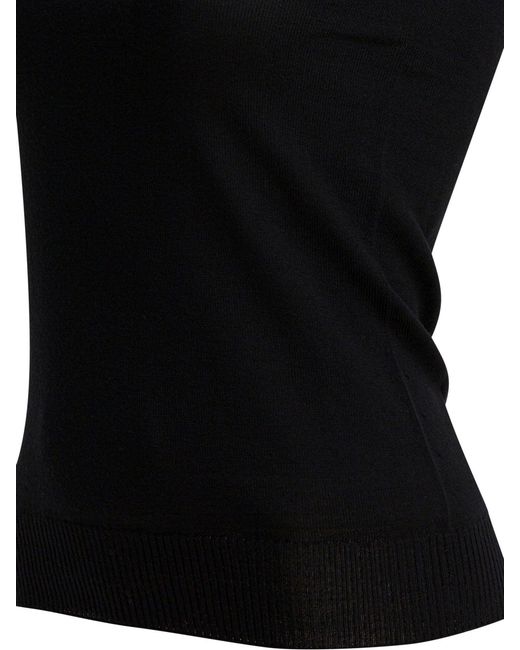 Max Mara Mock Neck Sleeveless Knitwear Black