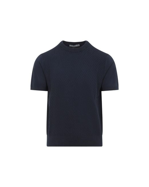 Canali Blue Cotton T-Shirt