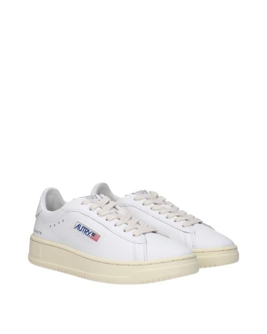Autry White Sneakers Dallas Donna Pelle Bianco/Bianco