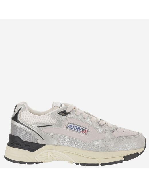 Autry White Suede Mesh Terry Lacing Sneakers