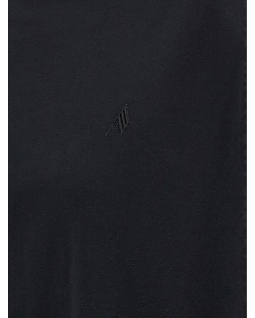 The Attico Black Maxi Shoulder Strap T-Shirt