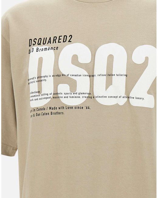 DSquared² Lockere Passform Baumwoll-T-Shirt in Natural für Herren
