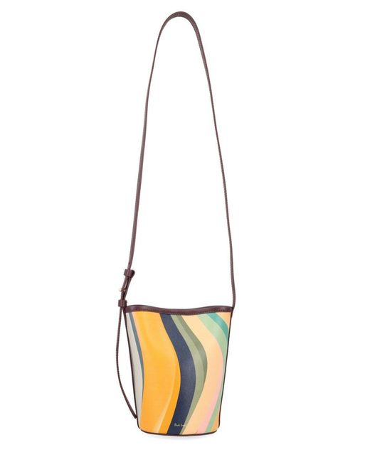 Paul Smith White Mini Bucket Crossbody Bag