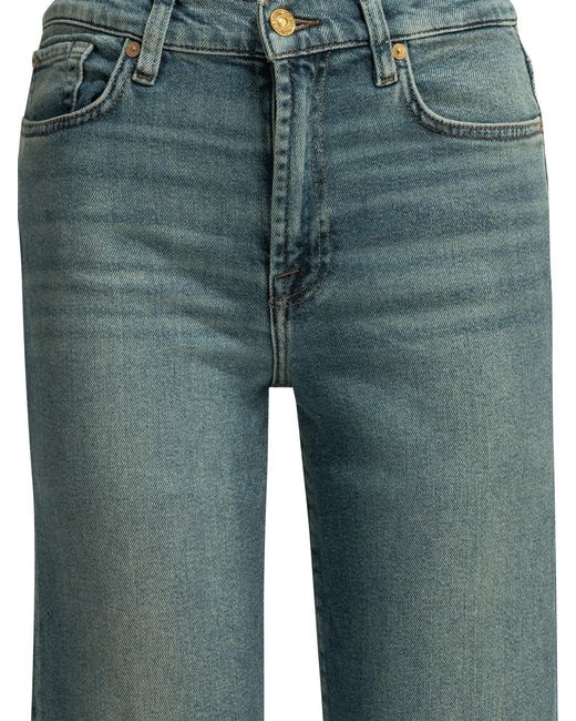 7 For All Mankind Blue Cotton Modal Elastomultiester Elastane Jeans
